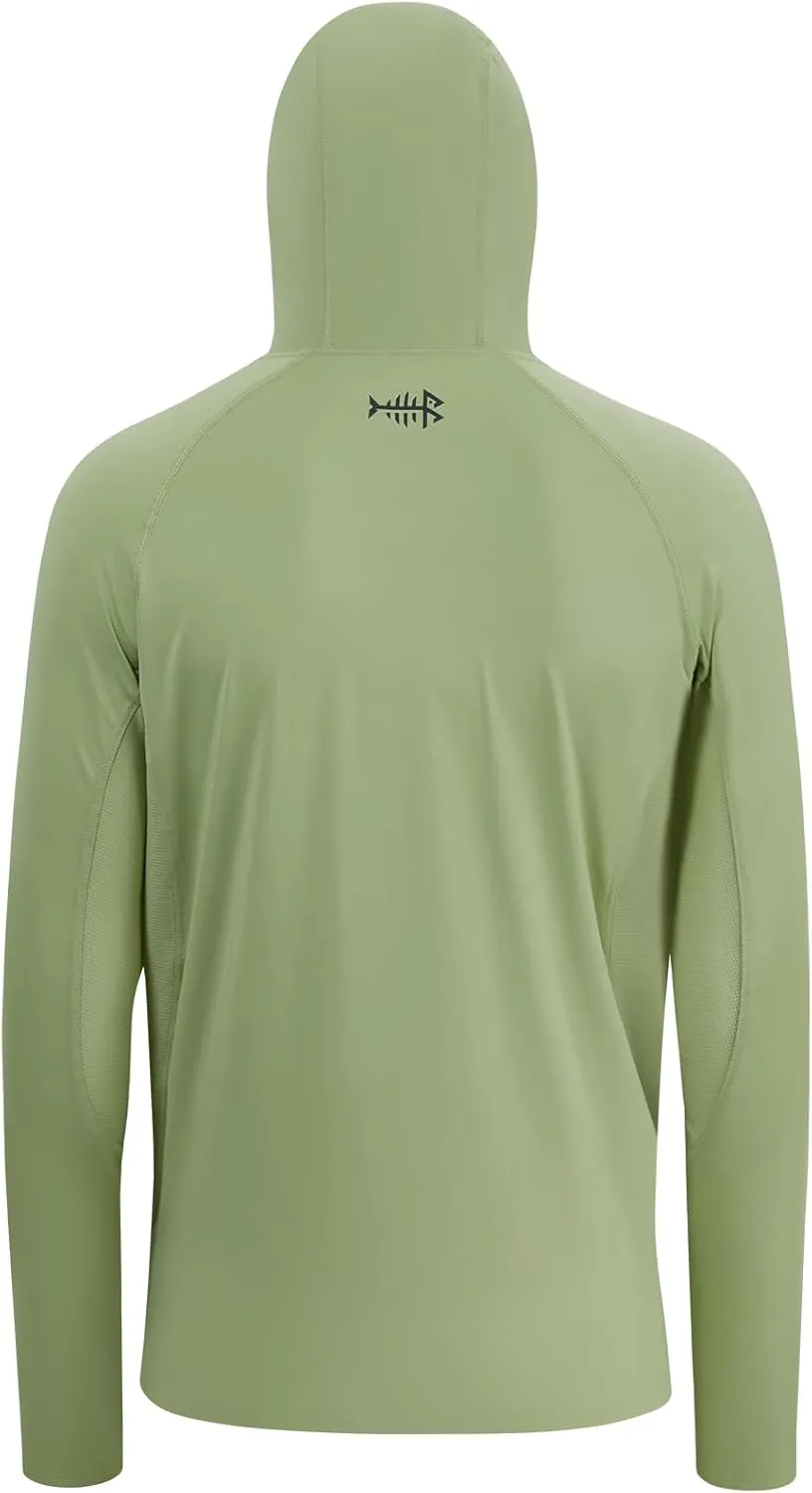 BASSDASH UPF 50  Men??s Long Sleeve Fishing Shirt with Mask UV Neck Gaiter Hoodie