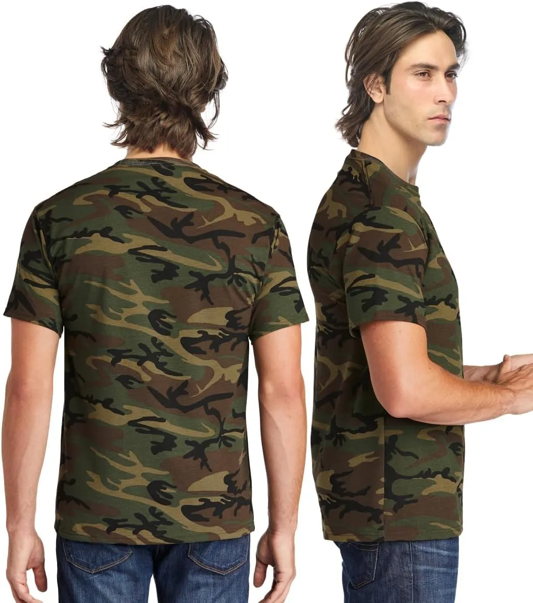 JustBlanks Men's Camouflage Tee Shirts - 100% Cotton Short-Sleeve T- Shirt - Military Camo Crewneck Shirt for Men