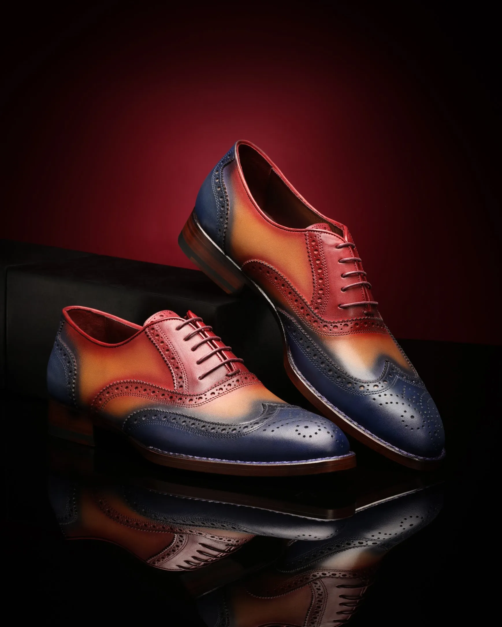 Madrid Patina Brogue Dress Shoes - TriColor