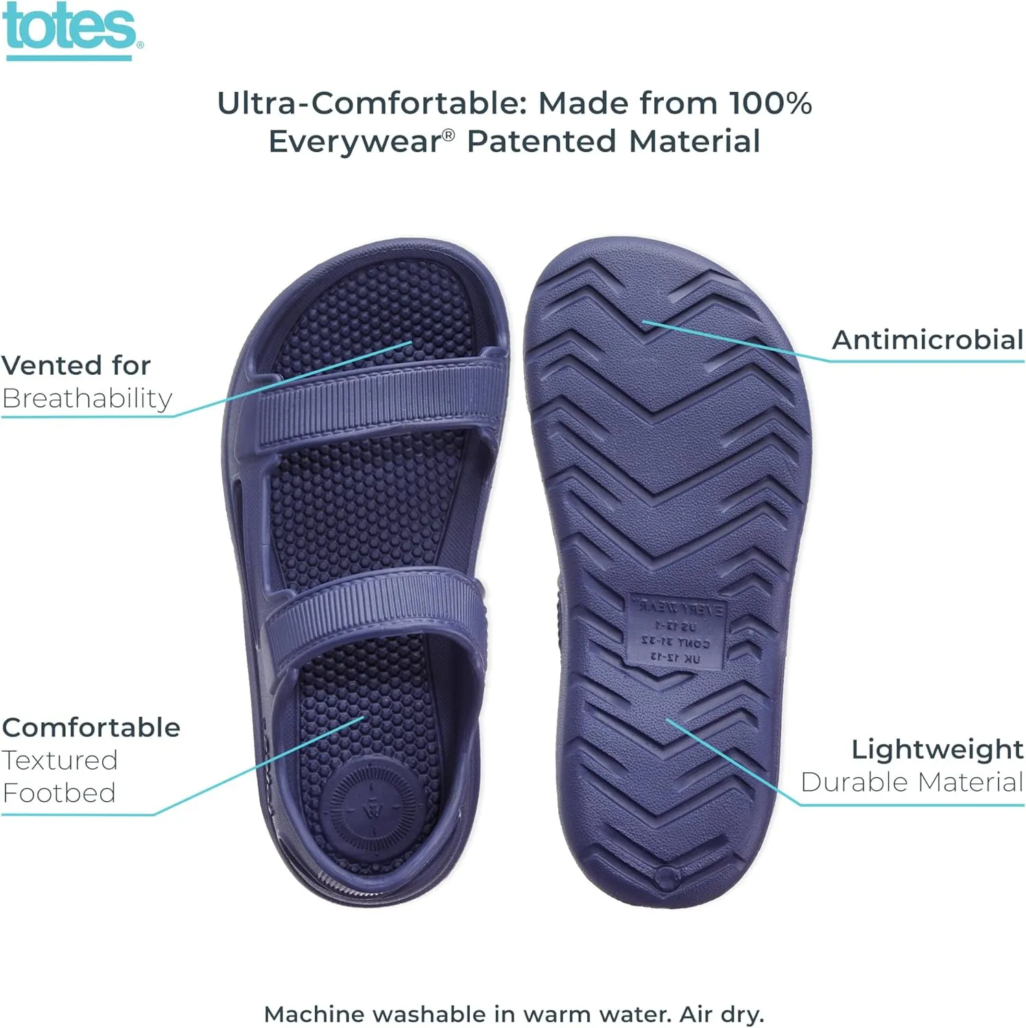 totes Boy's Everywear Molded Sport Sandal